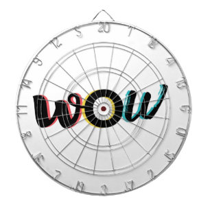 モダン,おもしろい,カラフルタイポグラフィデザインのWow ダーツボード