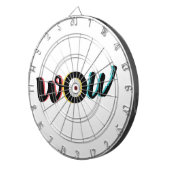 モダン,おもしろい,カラフルタイポグラフィデザインのWow ダーツボード (正面右)
