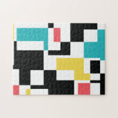 モダン、おもしろい、カラフル幾何学的グラフィックデザイン ジグソーパズル (横)
