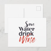 モダン,おもしろい,クリエイティブおもしろい救水ワイン ポストカード (正面/裏面)