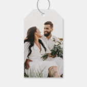 モダン&お洒落タイポグラフィカップルのシャワー ギフトタグ (裏面)