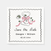 モダン&お洒落マルティーニ手描き結婚の スタンダードカクテルナプキン (正面)