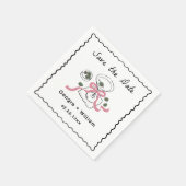 モダン&お洒落マルティーニ手描き結婚の スタンダードカクテルナプキン (角)