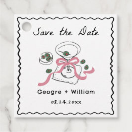 モダン&お洒落マルティーニ手描き結婚の フェイバータグ