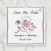 モダン&お洒落マルティーニ手描き結婚の フェイバータグ (裏面)