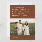 モダン&お洒落結婚の救日付 招待状 (正面)