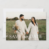 モダン&お洒落結婚の救日付 招待状 (正面)