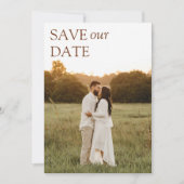 モダン&お洒落結婚の救日付 招待状 (正面)