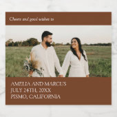 モダン&お洒落結婚タイポグラフィ スパークリングワインラベル (シングルラベル)