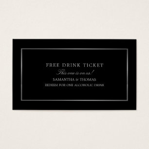 モダン&お洒落、ブラック&シルバー、無料ドリンクチケット