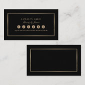 モダン&お洒落、ブラック&金ゴールド、 ロイヤリティカード (正面/裏面)