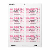 モダン お買い上げありがとう レトロ ピンク 送料ラベル ラベル (フルシート)