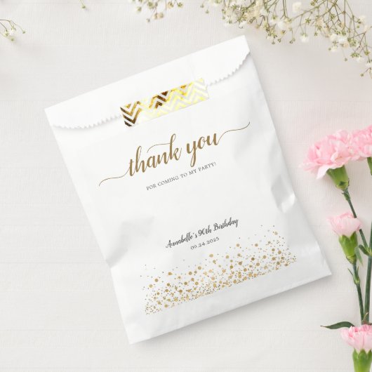 モダン お越しいただきありがとう ゴールド コンフェッティ 誕生日 フェイバーバッグ (封をした状態)