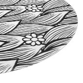 モダン&かわいい白黒ヒッピーデイジーフローラ カッティングボード (角)