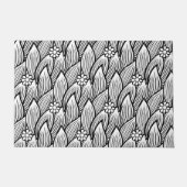 モダン&かわいい白黒ヒッピーデイジーフローラ ドアマット (正面)