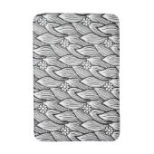 モダン&かわいい白黒ヒッピーデイジーフローラ バスマット (正面縦)