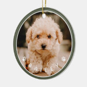 モダン かわいい肉球 ファミリー ペット フォト セラミックオーナメント (左)