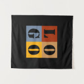 モダン かわいい カスタマイズ ギフト ブラック シンプル タペストリー (正面(横))