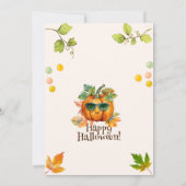 モダン かわいい カラフルな パンプキン キッズ ハロウィン パーティー 招待状 (裏面)