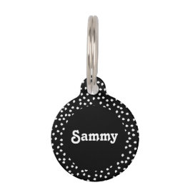 モダン かわいい ミニマル ユニークな子犬の水玉模様 ペット ネームタグ