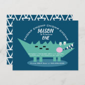 モダン かわいい ワニのサファリ 誕生日 ポストカード (正面/裏面)