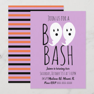モダン かわいい 怖い ゴースト ブー ハロウィン バッシュ 招待状