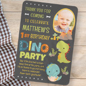 モダン かわいい 恐竜 ディノ 子供の誕生日パーティー サンキューカード