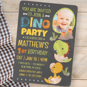 モダン かわいい 恐竜 ディノ 子供の誕生日パーティー 招待状