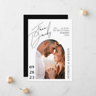 モダン かわいい 面白い結婚発表 案内状