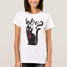 モダン かわいい 黒 白 赤 猫 ママ ジョーク カートゥーン Tシャツ
