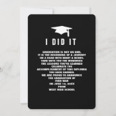 モダン、はっきりしたな卒業の発表 招待状 (裏面)