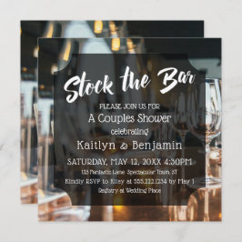 モダン、はっきりしたバーカップルのシャワーをストック 招待状
