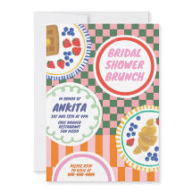 モダン&はっきりしたブライダルシャワーブカラフルランチ