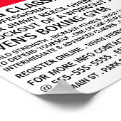 モダン、はっきりしたボクシングクラスの広告 ポスター (角)