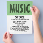 モダン、はっきりしたミュージカル楽器ストア チラシ (手)