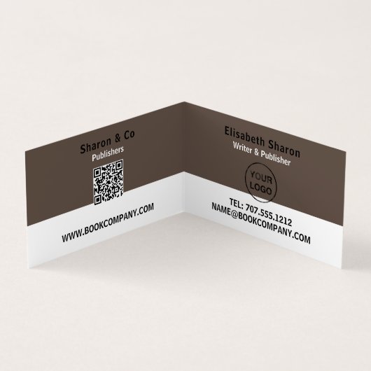 モダン、はっきりした発行元、Writerブックの署名 名刺 (内部)