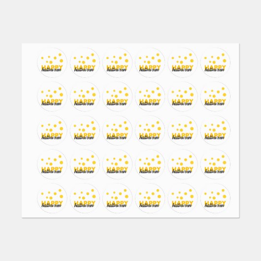 モダン、よくはしゃぐハッピーハローウィンのデザイン ラベル (シート)