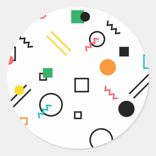 モダン,よくはしゃぐ,カッコいい,トレンディー，メンフィス幾何学的 ラウンドシール (正面)