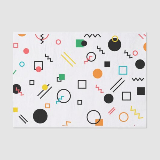 モダン,よくはしゃぐ,カッコいい,トレンディー，メンフィス幾何学的 薄葉紙 (正面)