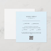モダン アイスブルー スクエア 結婚式 QRコード RSVP (正面/裏面)