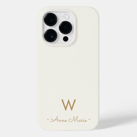モダン アイボリー ゴールド スクリプト モノグラム Case-Mate iPhoneケース (裏面)