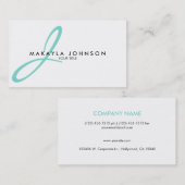 モダン&アクアシンプルブルーモノグラムプロフェッショナル 名刺 (正面/裏面)