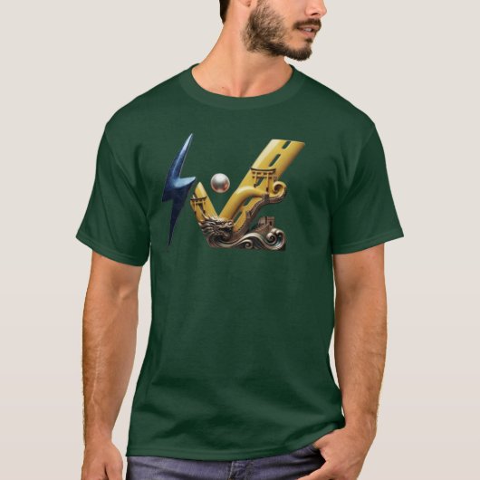 モダン アジアン ドラゴン グラフィック Nova V ストリート Tシャツ (正面)