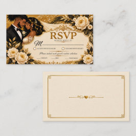モダン・アニメ結婚式RSVP エンクロージャーカード