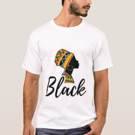 モダン・アフリカン・ウーマン・シルエット ブラック・プライド Tシャツ