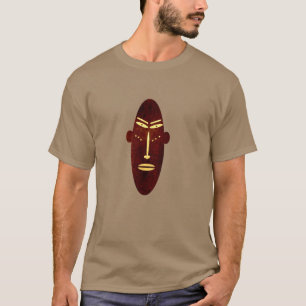 モダン・アブストラクト・アフリカン・プリミティブ・フェイスタトゥーアート Tシャツ