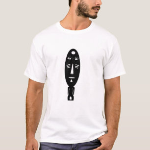 モダン・アブストラクト・アフリカ先住民の顔タトゥーアート Tシャツ