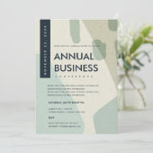 モダン・アブストラクト・アート アクアブルー カンファレンス イベント 招待状 (スタンド正面)