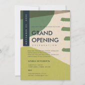 モダン・アブストラクト・アート ライムグリーン グランドオープニングイベント 招待状 (正面)