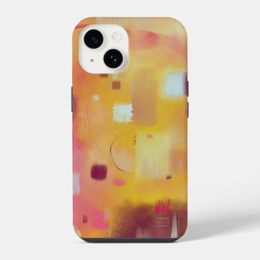 モダン アブストラクト イエロー iPhoneケース (裏面)